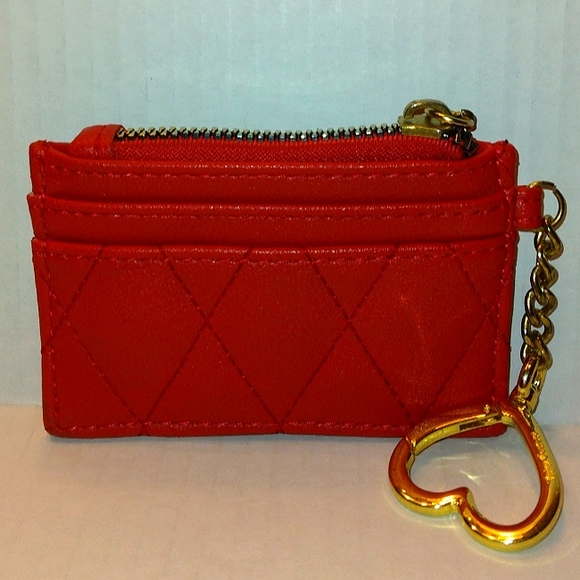 Gorgeous JUICY COUTURE Bright Red skinny Wallet Keychain/change purse - Picture 3 of 12